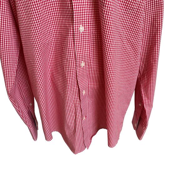 Izod Shirt Men's Size Large Tall Red Gingham Check Non Iron Dress Casual Checked - Picture 5 of 10